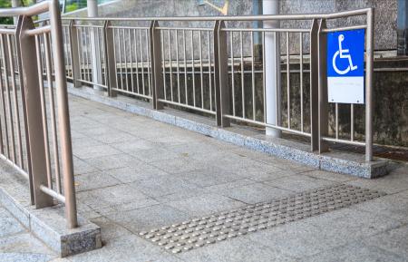 Wheelchair Accessible Ramp with Sign